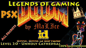 PSX Doom (GZDoom) 100% Walkthrough - Map 20 Unholy Cathedral