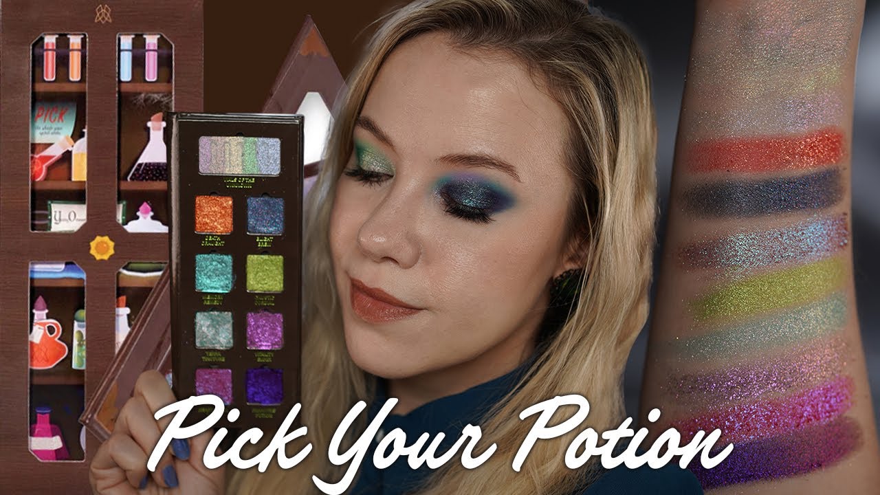 Палетка теней Clionadh Cosmetics Pick Your Potion | Подробные свотчи и 2 варианта макияжа