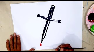 How to draw a Knife with a drop of blood