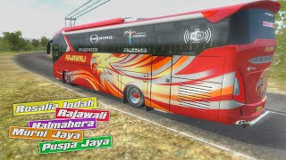 Rosalia Indah, Halmahera, Puspa Jaya, Rajawali, Murni Jaya. Bussid Livery mod SR2HD cvt bengkel rsm. screenshot 5