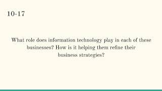 Chapter 10 Case Study