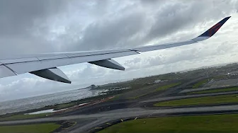 Delta Airlines Airbus A350-900 Pushback, Taxi and Takeoff from Auckland (AKL)