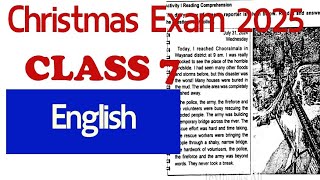 Christmas Exam 2024-25 Class 7 English | Second term exam 2024 English | Answer key