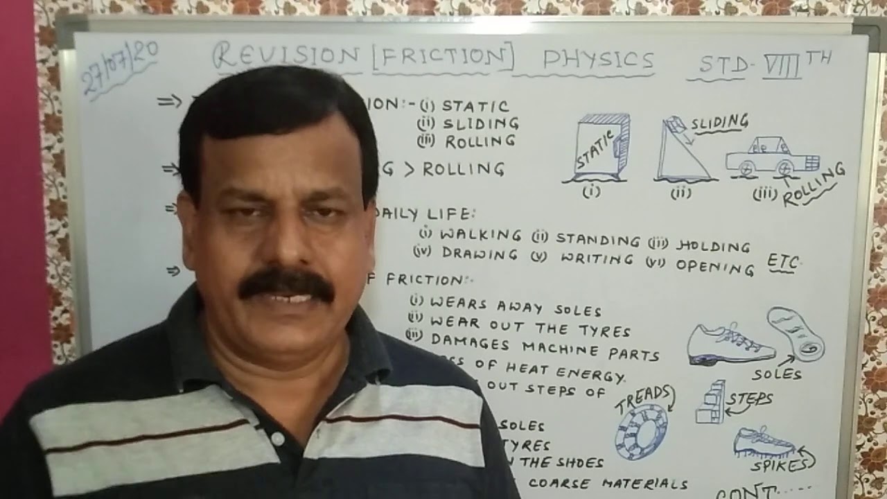 Physics of STD VIII , Revision of friction