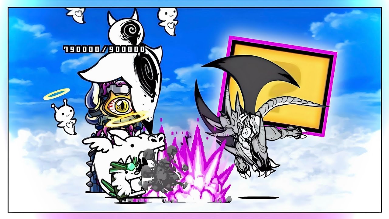 냥코대전쟁) 세상의 중심에서 사랑을 외치는 고양이 기캐노템 1덱