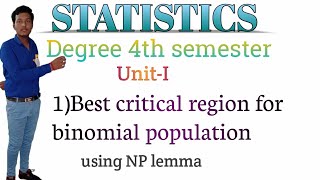 Best Critical region for binomial population by using NP lemma