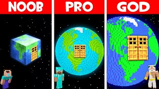 WHICH PLANET HOUSE is BETTER NOOB vs PRO vs GOD PLANET in Minecraft?!