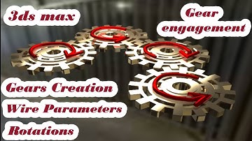 Create Gears and gears engagement Wire parameters in 3ds max / gears modeling