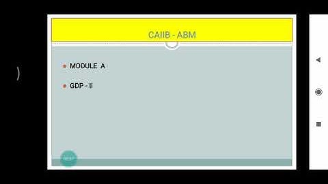 CAIIB ABM - MODULE A, GDP - II