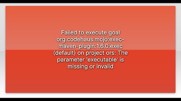 Failed to execute goal org.codehaus.mojo:exec-maven-plugin:1.6.0:exec (default) on project ors: ...