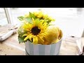 100均のギフトボックスを使った、フレッシュひまわりギフト
