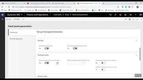 D365 Finance Fixed Asset Parameters