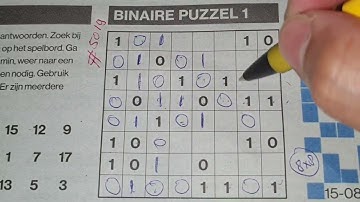 (#5019) Monday. Binary01 Sudoku puzzle. Bonus Extra edition. 08-15-2022 Extra part 3 of 4