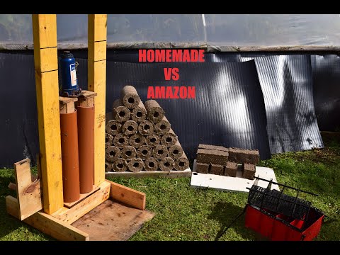 How to make Cardboard Briquettes     Homemade Press Vs Amazon   fire logs bricks    fire starters