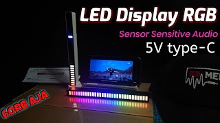 Review LED VU Display sensor audio RGB colorfull | D08-RGB Spectrum bar strip music controlled