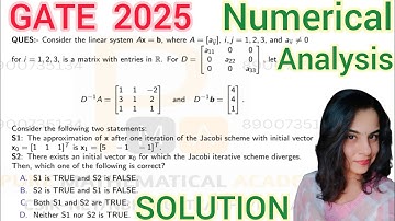 GATE 2025 Numerical Analysis Solution | GATE 2025 Mathematics Q.No 36 Solution | Numerical Analysis