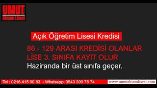 Ümraniye Özel Umut Akşam Lisesi - Açık Öğretim Lisesinden Akşam Lisesine Geçiş