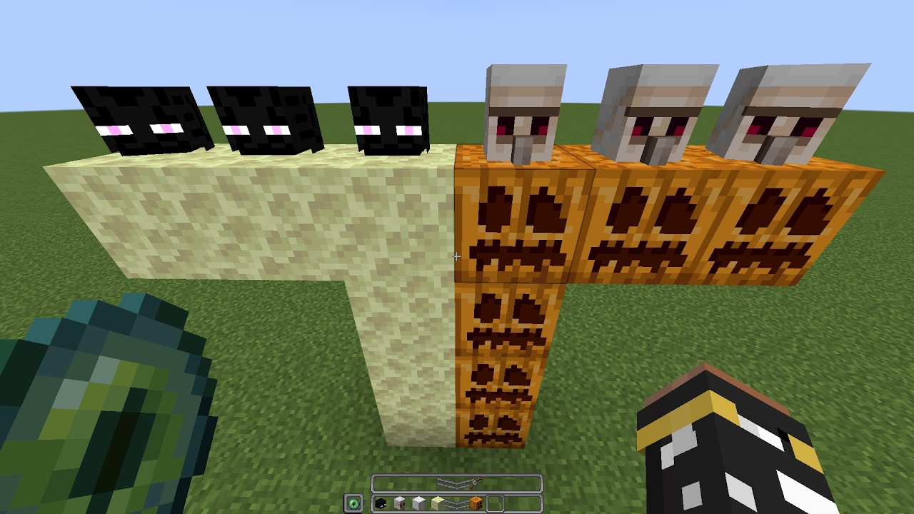 what if you create a Double Enderman Golem Wither in MINECRAFT - YouTube