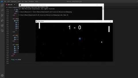 Pong game in ruby with Gosu.