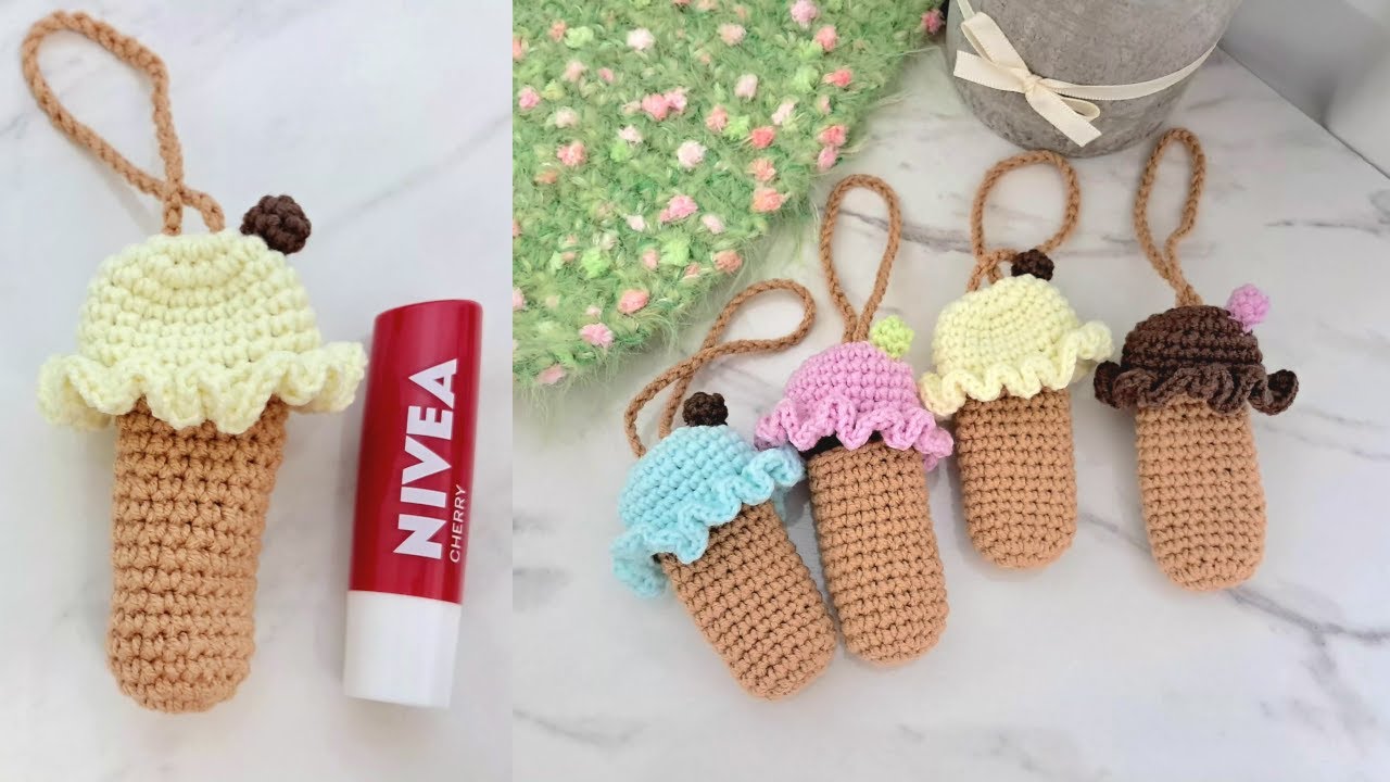 아이스크림 립밤케이스 키링 고리