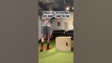 Single Leg Rotational Box Jump - Land on One. Use this to increase your athleticism🔥🚀