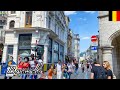 🇧🇪Brussels Summer Walk - around Brussels Stock Exchange  -【4K 60fps】