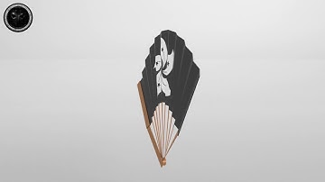 Paper Fan v1 011 3D model Showcase