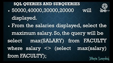 Lecture 121 - SQL Queries | Subqueries | Nested Query using Aggregate Functions in Tamil - Part II