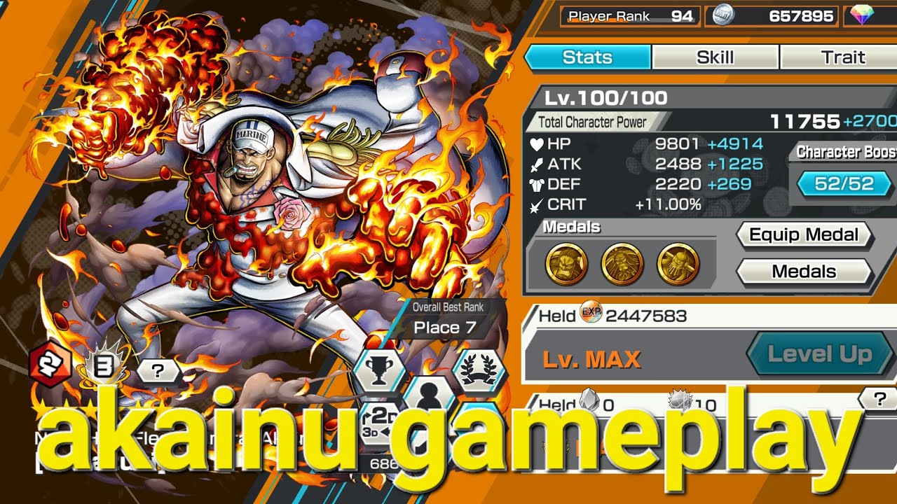 akainu gameplay one piece bounty rush opbr YouTube