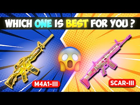 M4A1- III 🆚 SCAR - III // BEST "AR WEAPON" IN FREE FIRE // FULL COMPARISON