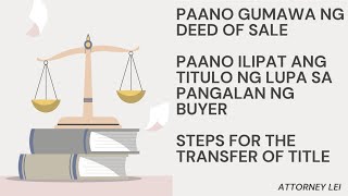 Steps sa Paglipat ng Titulo ng Lupa gamit ang Deed of Absolute Sale at paano gumawa ng deed of sale