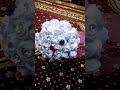 طريقة عمل بوكيه ورد أبيض للعروسه بشريط الستان وطريقه سهله جدا