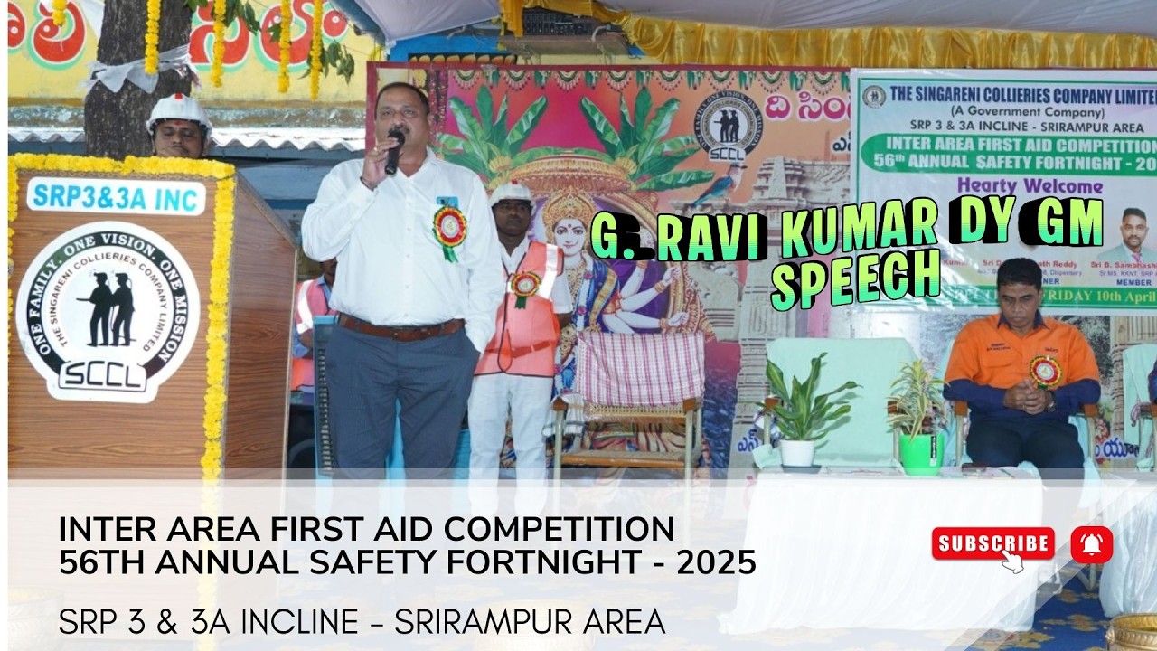 G. Ravi Kumar Dy GM Speech | SCCL Inter Area First Aid Competition 2025 ...