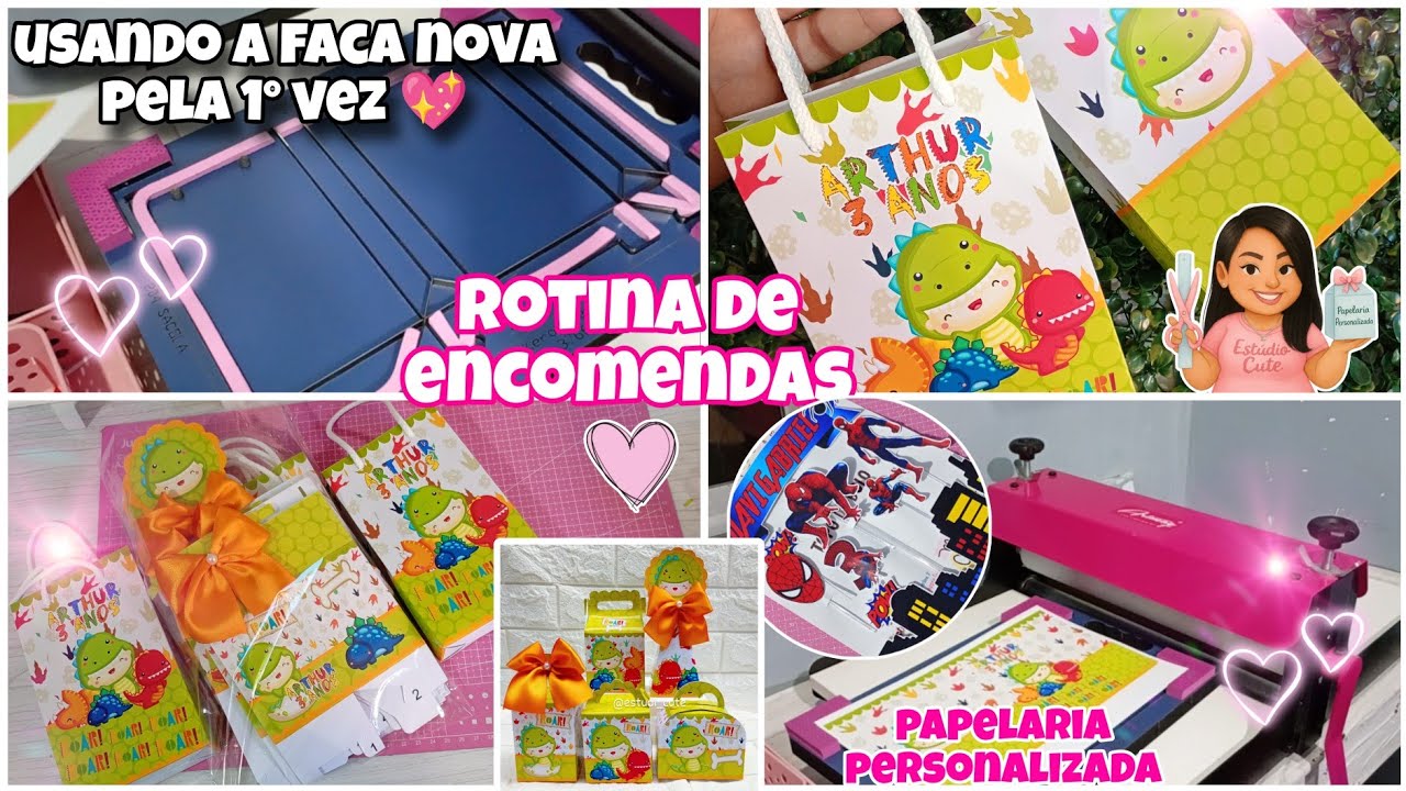 USANDO PELA 1° VEZ A FACA NOVA DE BOLSINHA - ROTINA DE ENCOMENDAS - PAPELARIA PERSONALIZADA💖✂️