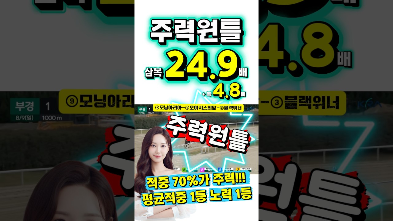 24.9배 주력!! 블랙위너 W🔥 부산도 경마아나🌊
