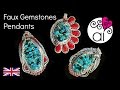 Gemstone Pendants with Faux Silver Metalsmiths Work Frame | Polymer Clay Tutorial