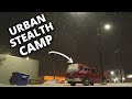 Winter Stealth Truck Camping in a SNOWSTORM