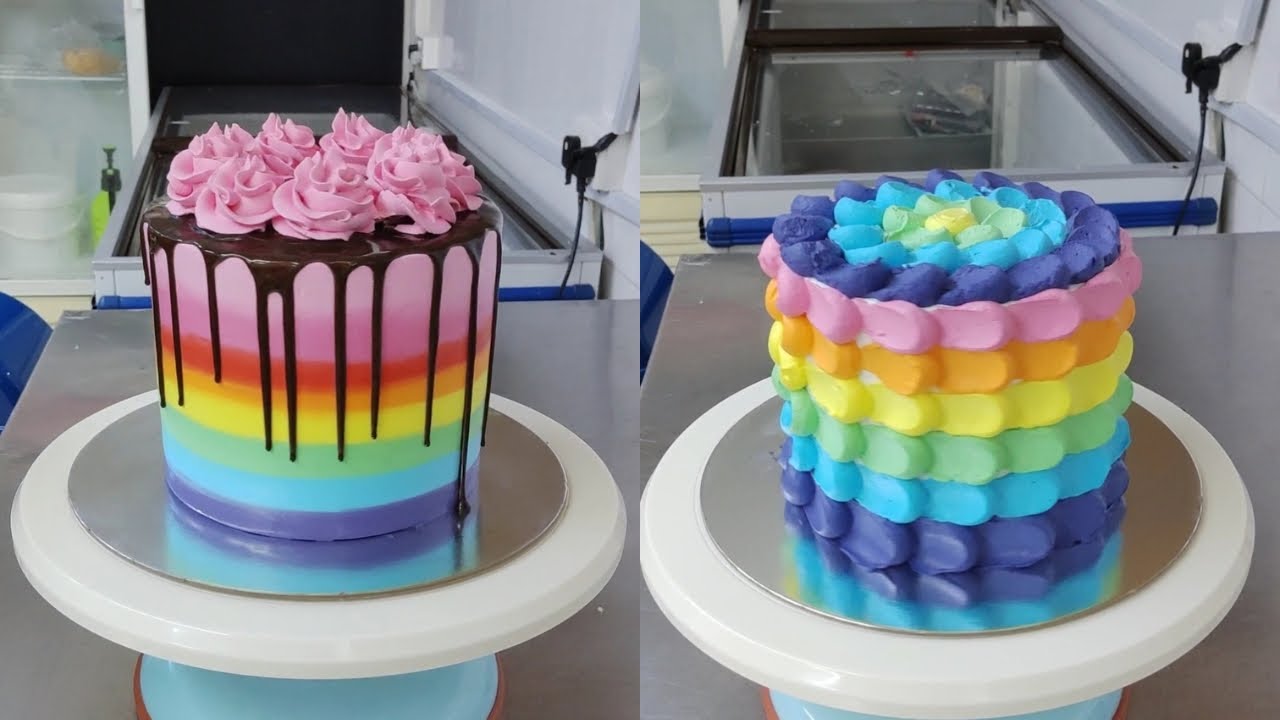 Amazing Rainbow Cake Design. Simple but elegant Cake Design.