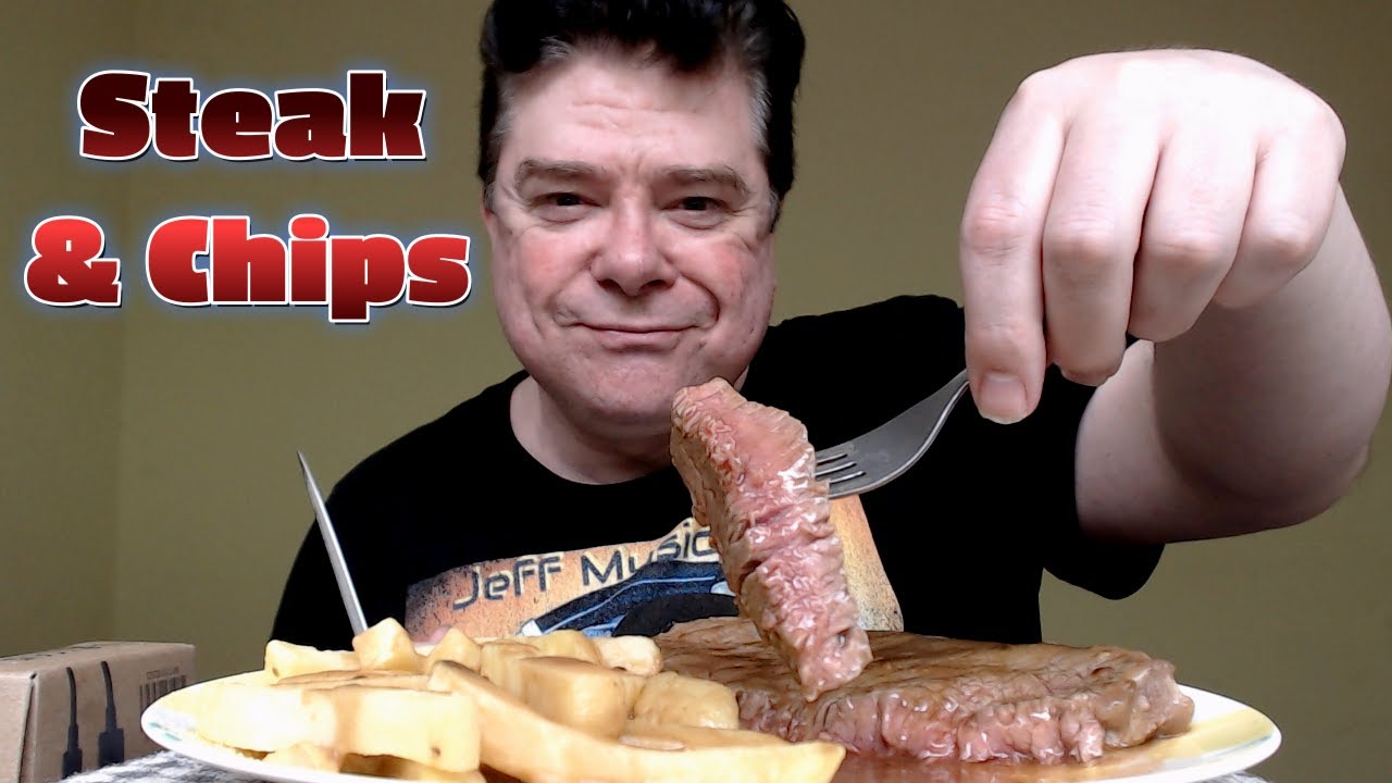 ASMR - Eating Steak & Chips For Dinner