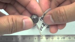 14X10mm Oxidized Sterling Silver Rice Bead,1.7Cts of Pave Champagne Diamonds - PKS1166