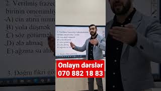 Frazeoloji Birləşmələrin Omonimliyinə Aid Test