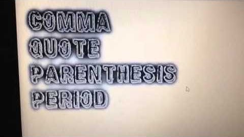 CQPP: Comma Quote Parentheses Period| My Music Video