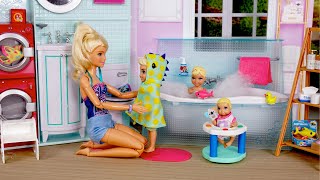 Barbie \& Ken Doll Family Night Routine \& Playground Adventure