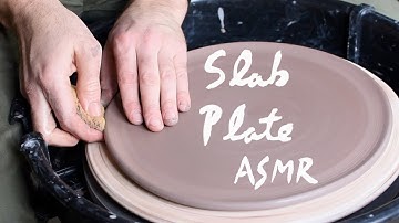 Making a Slab Plate on the Pottery Wheel From Start to Finish — ASMR version