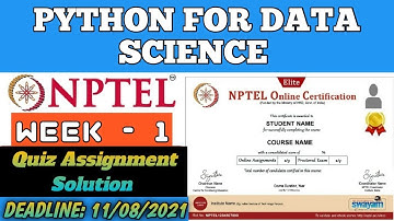 NPTEL: Python For Data Science Week 1 Assignment 1 Quiz Answers | NPTEL Python Course Assignment 1