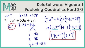 KutaSoftware: Algebra 1- Factoring Quadratics Hard Part 2