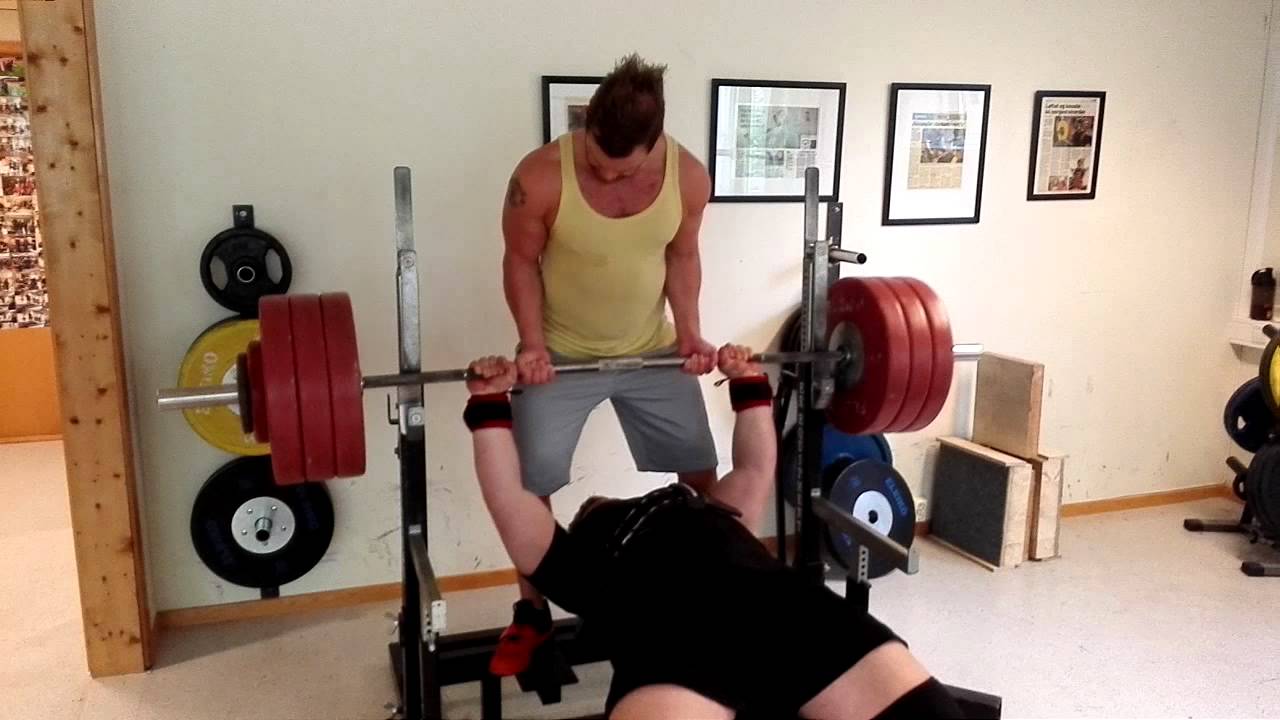 185kg paused bench press Tor style YouTube