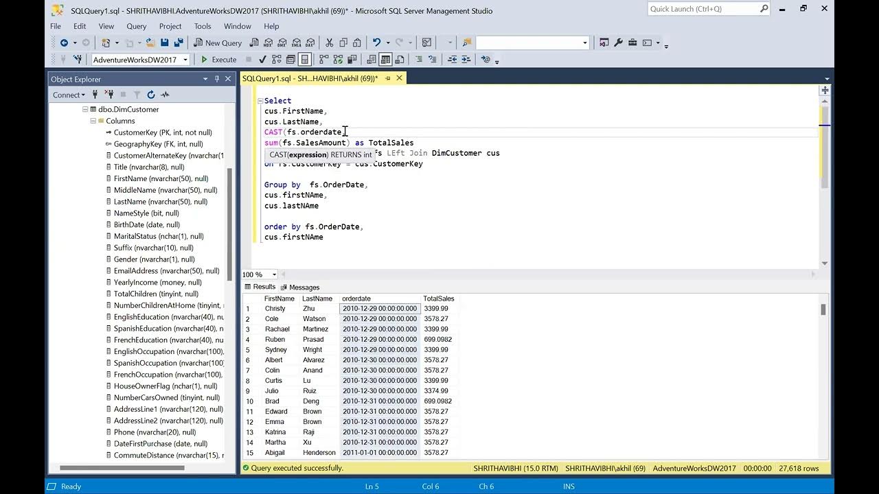 Convert datetime to date in SQL - YouTube