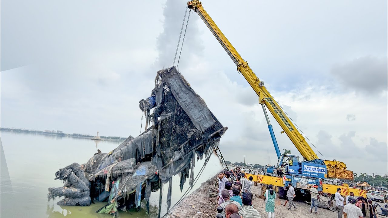 Khairatabad Ganesh 2025 After Nimajjanam Dismantling Welding Work Processing | Khairathabad Ganesh