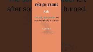 English Word - Ash - Meaning With An Example  #englishwords #english #ash